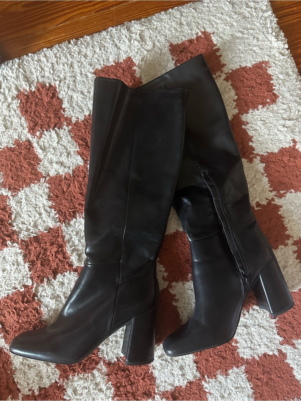 Madden William Black Knee-High Block Heel Boots 8.5